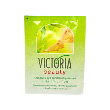 VICTORIA BEAUTY Почистващи кърпички за след депилация с бадемово масло, 1 бр.
