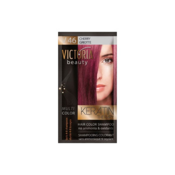VICTORIA BEAUTY Оцветяващ шампоан с кератин – Череша (V46), 4–8 измивания VICTORIA BEAUTY Оцветяващ шампоан с кератин – Череша (V46), 4–8 измивания