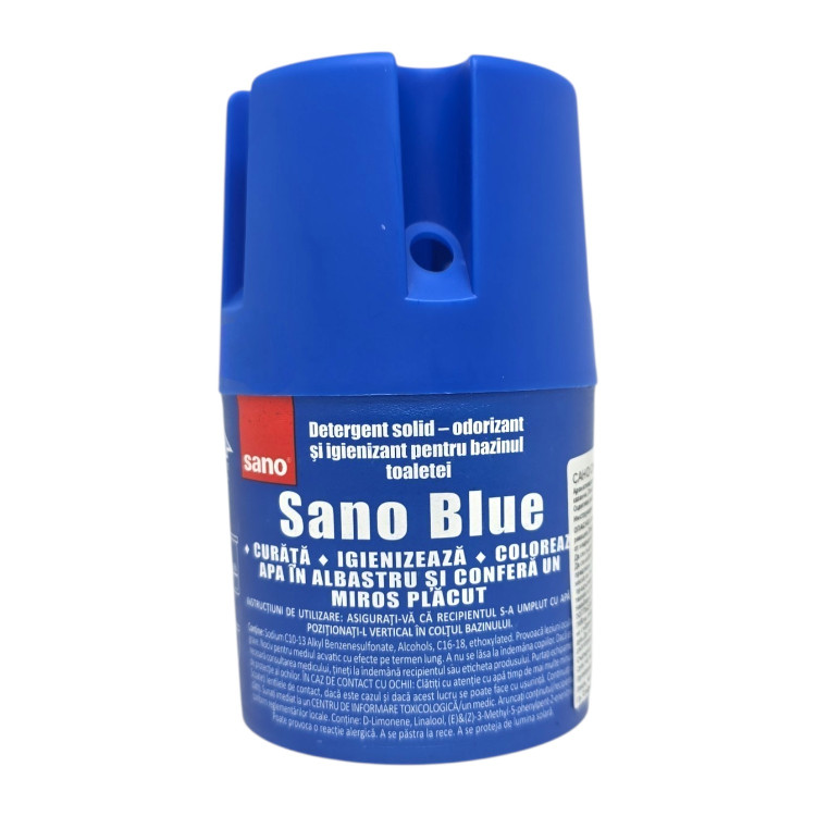 SANO BLUE – твърд препарат за тоалетно казанче, ароматизиращ и почистващ блок SANO BLUE – твърд препарат за тоалетно казанче, ароматизиращ и почистващ блок