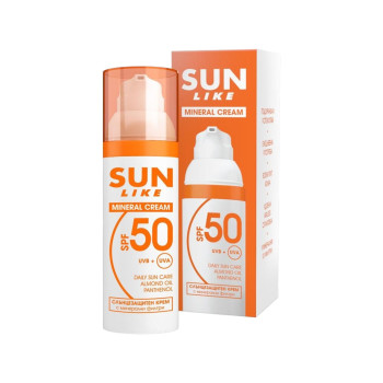 SUN LIKE, минерален слънцезащитен крем за лице, SPF 50, 50 мл