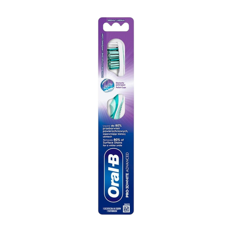 ORAL‑B PRO 3D WHITE ADVANCED, четка за зъби, Medium, 1 брой