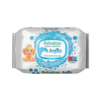 BEBELAN, влажни кърпички Aqua 99.6% пречистена вода, 64 бр