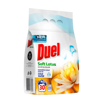 DUEL, прах за пране Soft Lotus White & Color, 2.70кг, 30 пранета DUEL, прах за пране Soft Lotus White & Color, 2.70кг, 30 пранета