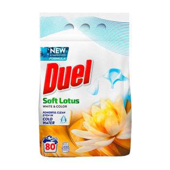 DUEL, прах за пране Soft Lotus White & Color, 7.2кг, 80 пранета DUEL, прах за пране Soft Lotus White & Color, 7.2кг, 80 пранета