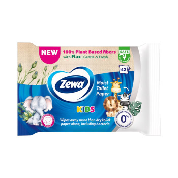 ZEWA, мокра тоалетна хартия Moist Toilet Paper Kids, 42 бр. ZEWA, мокра тоалетна хартия Moist Toilet Paper Kids, 42 бр.