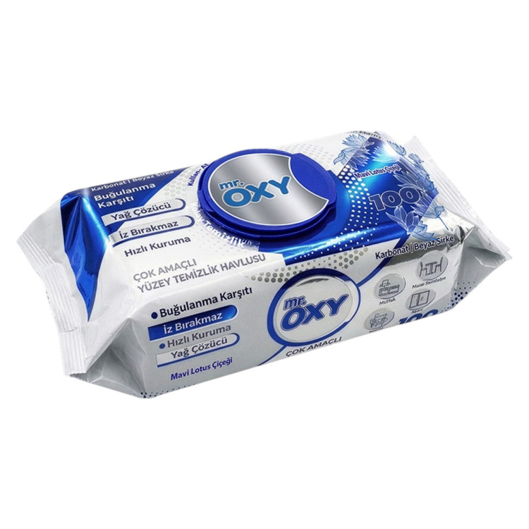 MR. OXY, Многофункционални кърпички за повърхности – Син лотос, 100 бр. MR. OXY, Многофункционални кърпички за повърхности – Син лотос, 100 бр.
