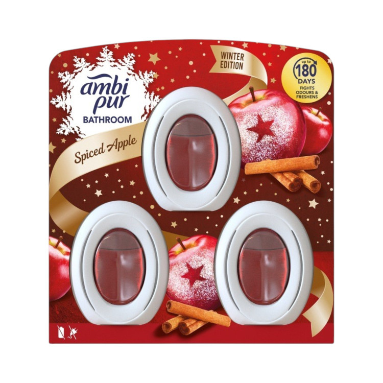 AMBI PUR FEBREZE ароматизатор за баня и тоалетна, Spiced Apple , 3 броя AMBI PUR FEBREZE ароматизатор за баня и тоалетна, Spiced Apple , 3 броя