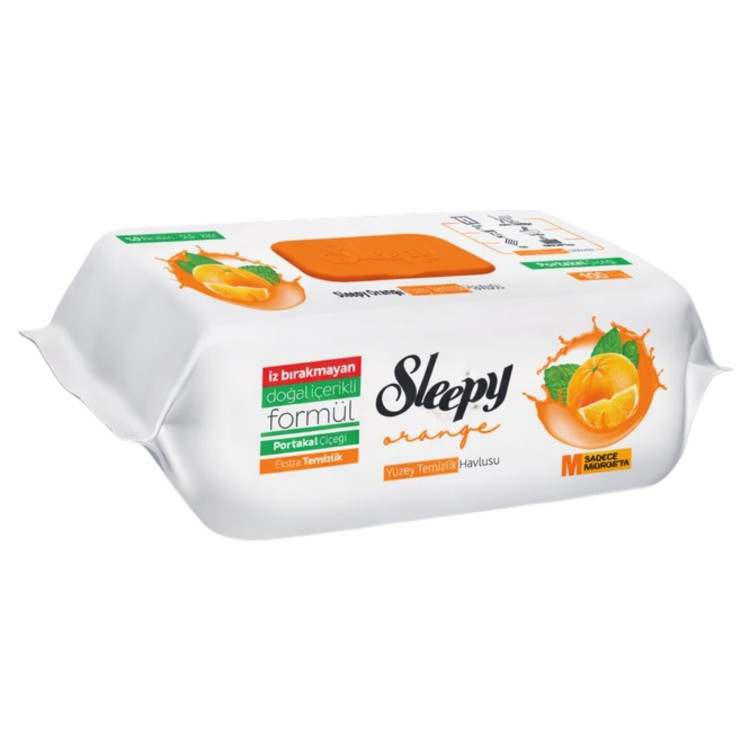 SLEEPY санитарни мокри кърпи, Портокал, За почистване на повърхности, 100 броя 