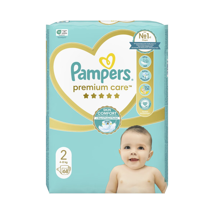 PAMPERS, Пелени Premium Care, Размер 2 (4–8 kg), 68 бр PAMPERS, Пелени Premium Care, Размер 2 (4–8 kg), 68 бр