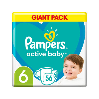 PAMPERS, Пелени, Active Baby, размер 6, 56 бр