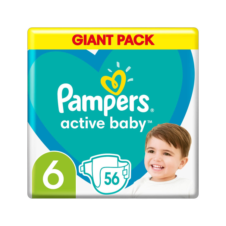 PAMPERS, Пелени, Active Baby, размер 6, 56 бр PAMPERS, Пелени, Active Baby, размер 6, 56 бр