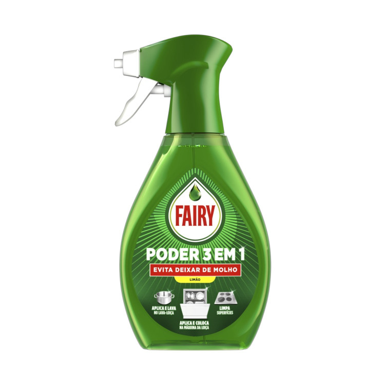 FAIRY, Препарат 3 в 1 спрей пяна за миене на съдове, Лимон, 500 ml