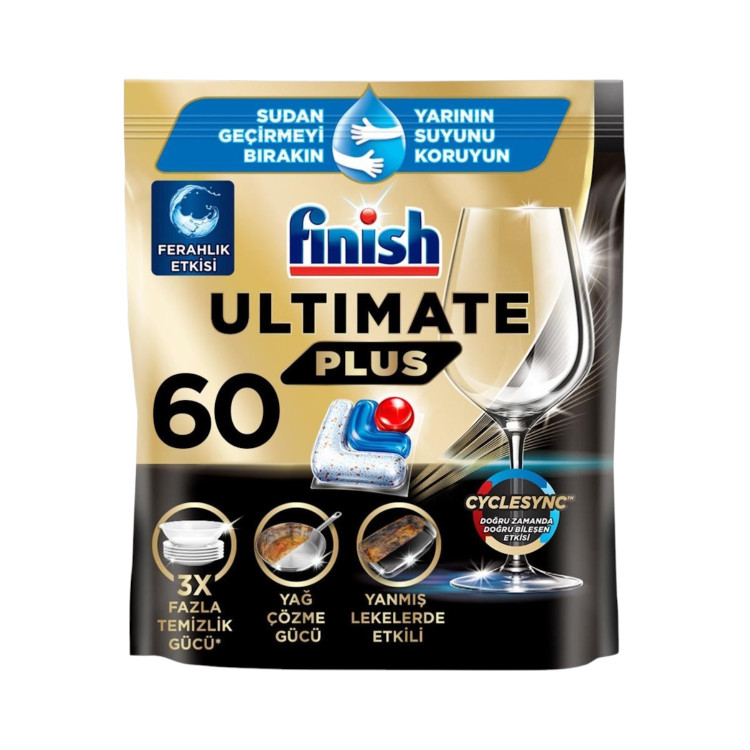 Finish, Таблетки за съдомиялна Ultimate Plus свежест, 60 бр Finish, Таблетки за съдомиялна Ultimate Plus свежест, 60 бр