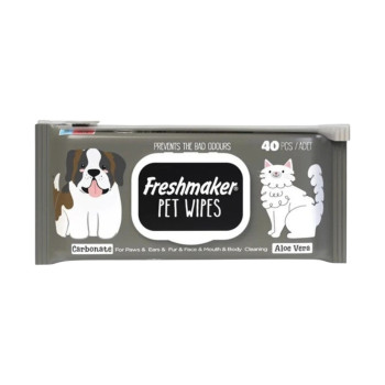 Freshmaker, Мокри кърпички за домашни любимци алое вера, 40 бр Freshmaker, Мокри кърпички за домашни любимци алое вера, 40 бр
