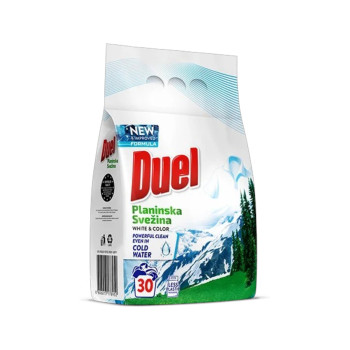 Duel, Прах за пране Планинска свежест бели и цветни, 2.7кг, 30 пранета Duel, Прах за пране Планинска свежест бели и цветни, 2.7кг, 30 пранета
