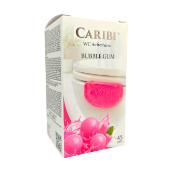 Caribi, WC ароматизатор, Външно поставяне, Bubble Gum, 45 дни Caribi, WC ароматизатор, Външно поставяне, Bubble Gum, 45 дни