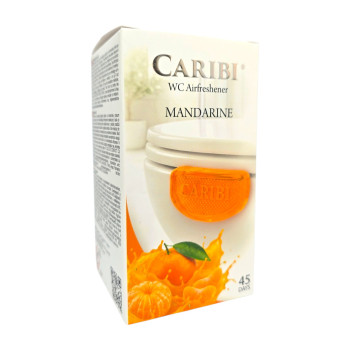 Caribi, WC ароматизатор, Външно поставяне, Мандарина, 45 дни Caribi, WC ароматизатор, Външно поставяне, Мандарина, 45 дни