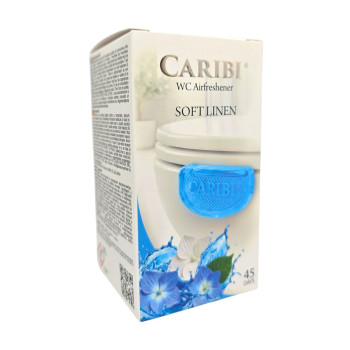 Caribi, WC ароматизатор, Външно поставяне, Soft Linen, 45 дни Caribi, WC ароматизатор, Външно поставяне, Soft Linen, 45 дни