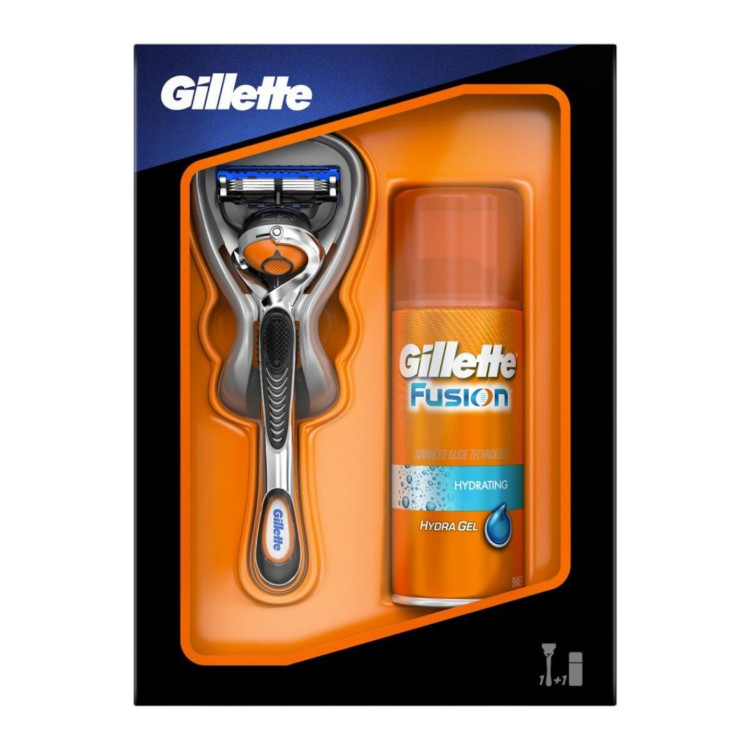 Gillette fusion flexball мъжка самобръсначка+ гел за бръснене 75мл
