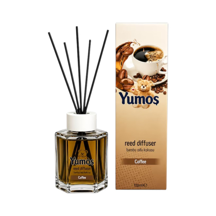 YUMOS, ароматизатор с пръчици Reed Diffuser Coffee, 120 мл YUMOS, ароматизатор с пръчици Reed Diffuser Coffee, 120 мл