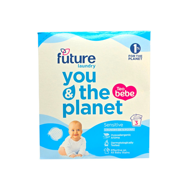 FUTURE, Бебешки перилен препарат Sensitive 0+, хипоалергенен, 3 пранета, 225ГР FUTURE, Бебешки перилен препарат Sensitive 0+, хипоалергенен, 3 пранета, 225ГР