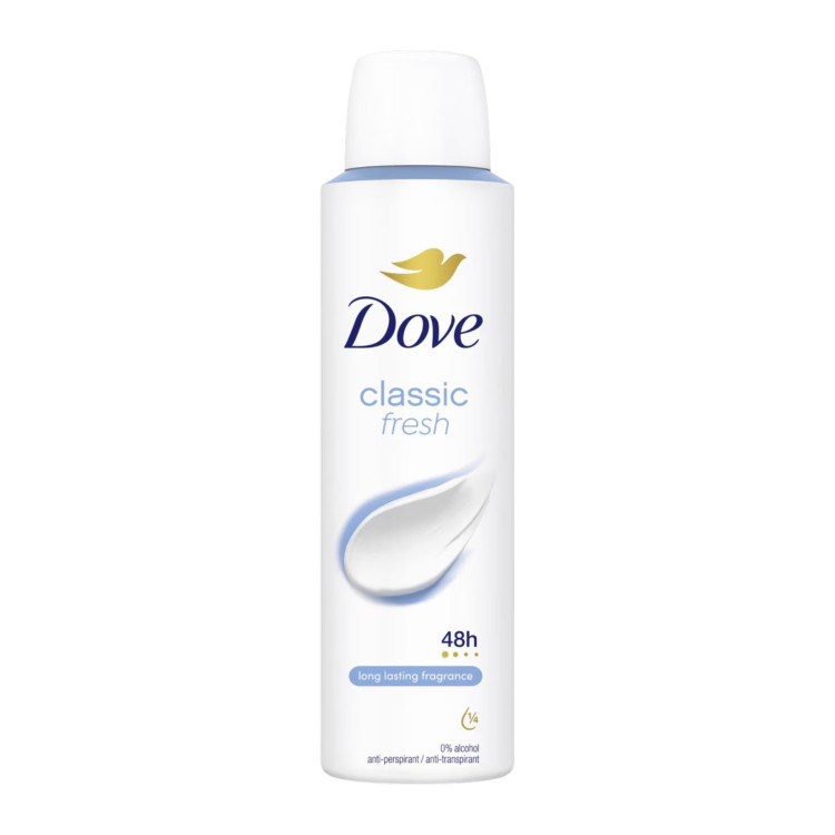 DOVE дезодорант дамски, Classic Fresh, 150мл DOVE дезодорант дамски, Classic Fresh, 150мл