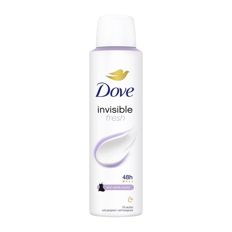 DOVE дезодорант дамски, Invisible fresh, 150мл