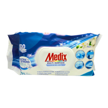 Medix, Мокри кърпички за мултиповърхностно почистване Fresh, 100 бр Medix, Мокри кърпички за мултиповърхностно почистване Fresh, 100 бр