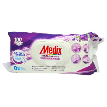 Medix, Мокри кърпички за мултиповърхностно почистване Flowers, 100 бр Medix, Мокри кърпички за мултиповърхностно почистване Flowers, 100 бр