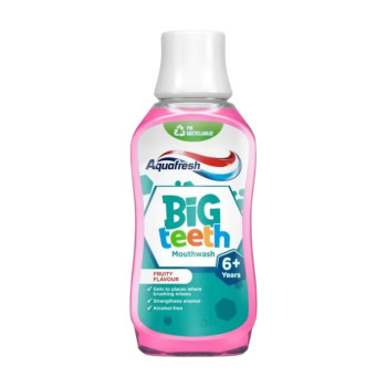 Aquafresh, Вода за уста Big Teeth Fruity Flavour 6+, 300 мл