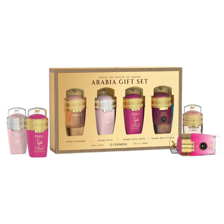 LE CHAMEAU, Arabia Gift Set Women Collection, подаръчен комплект парфюми, 4 x 25 мл LE CHAMEAU, Arabia Gift Set Women Collection, подаръчен комплект парфюми, 4 x 25 мл
