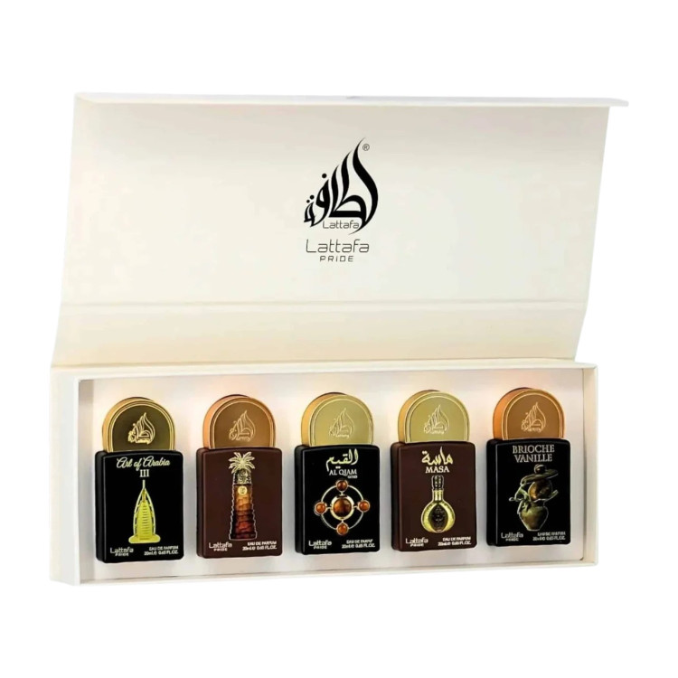 LATTAFA, Pride Luxury Discovery Set, подаръчен комплект Eau de Parfum, 5 x 20 мл LATTAFA, Pride Luxury Discovery Set, подаръчен комплект Eau de Parfum, 5 x 20 мл