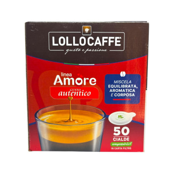 LOLLOCAFFE, Linea Amore Gusto Autentico, кафе дози ESE 44 мм, 50 бр LOLLOCAFFE, Linea Amore Gusto Autentico, кафе дози ESE 44 мм, 50 бр