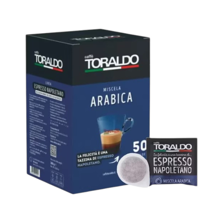 TORALDO, Miscela Arabica Espresso Napoletano, кафе дози ESE 44 мм, 50 бр TORALDO, Miscela Arabica Espresso Napoletano, кафе дози ESE 44 мм, 50 бр