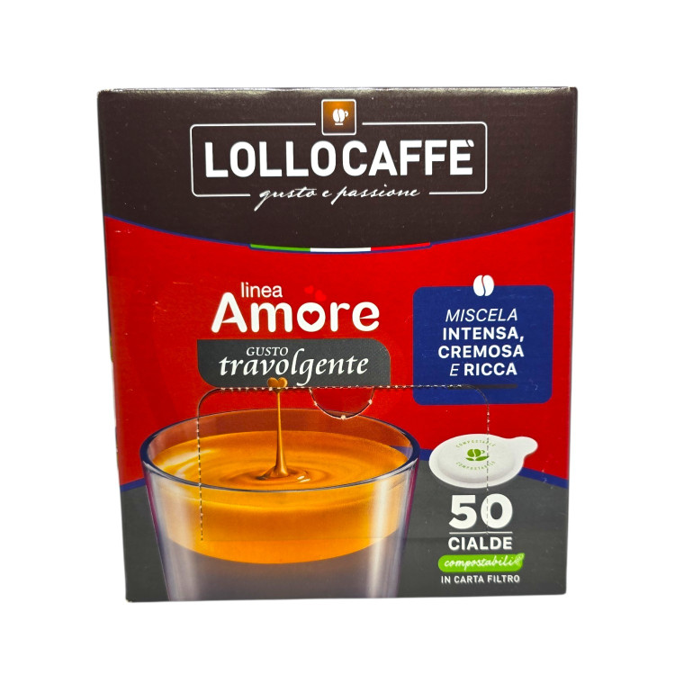 LOLLOCAFFE, Linea Amore Gusto Travolgente, кафе дози ESE 44 мм, 50 бр LOLLOCAFFE, Linea Amore Gusto Travolgente, кафе дози ESE 44 мм, 50 бр