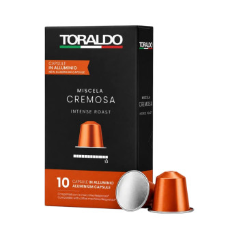 TORALDO, Miscela Cremosa Intense Roast, алуминиеви кафе капсули Nespresso, 10 бр