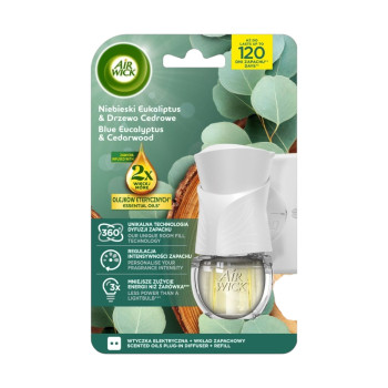 AIR WICK, Electrical Plug-In Blue Eucalyptus & Cedarwood, електрически ароматизатор с пълнител, 19 мл