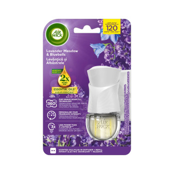AIR WICK, Electrical Plug-In Lavender Meadow & Bluebells, електрически ароматизатор с пълнител, 19 мл
