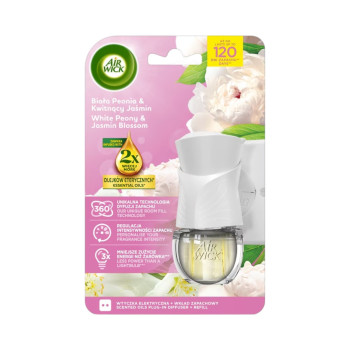 AIR WICK, Electrical Plug-In White Peony & Jasmin Blossom, електрически ароматизатор с пълнител, 19 мл
