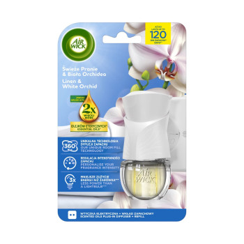 AIR WICK електрически ароматизатор машинка+пълнител 19мл, Linen & White Orchid