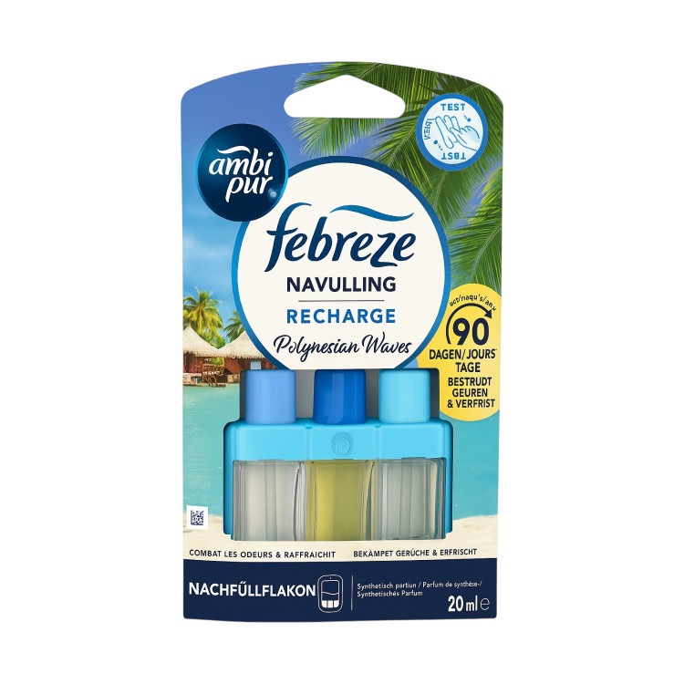 AMBI PUR febreze електрически ароматизатор, Пълнител, 3 volution, Polynesian Waves AMBI PUR febreze електрически ароматизатор, Пълнител, 3 volution, Polynesian Waves