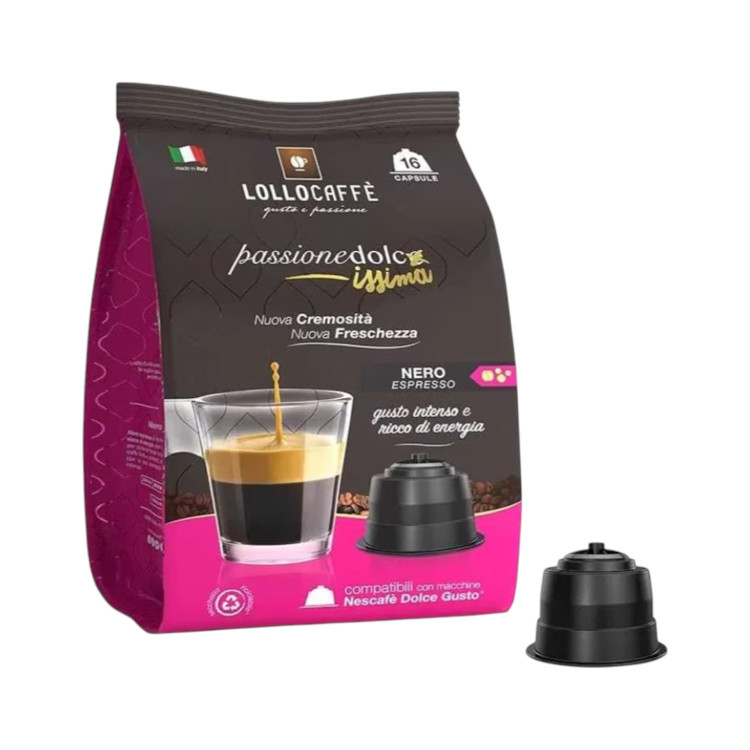 LOLLOCAFFÈ, Passione Dolce NERO Espresso, кафе капсули Dolce Gusto, 16 бр