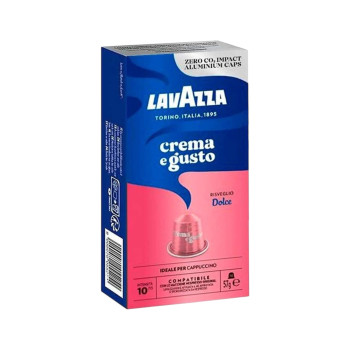 LAVAZZA, Crema e Gusto Risveglio Dolce, алуминиеви кафе капсули Nespresso, 10 бр LAVAZZA, Crema e Gusto Risveglio Dolce, алуминиеви кафе капсули Nespresso, 10 бр