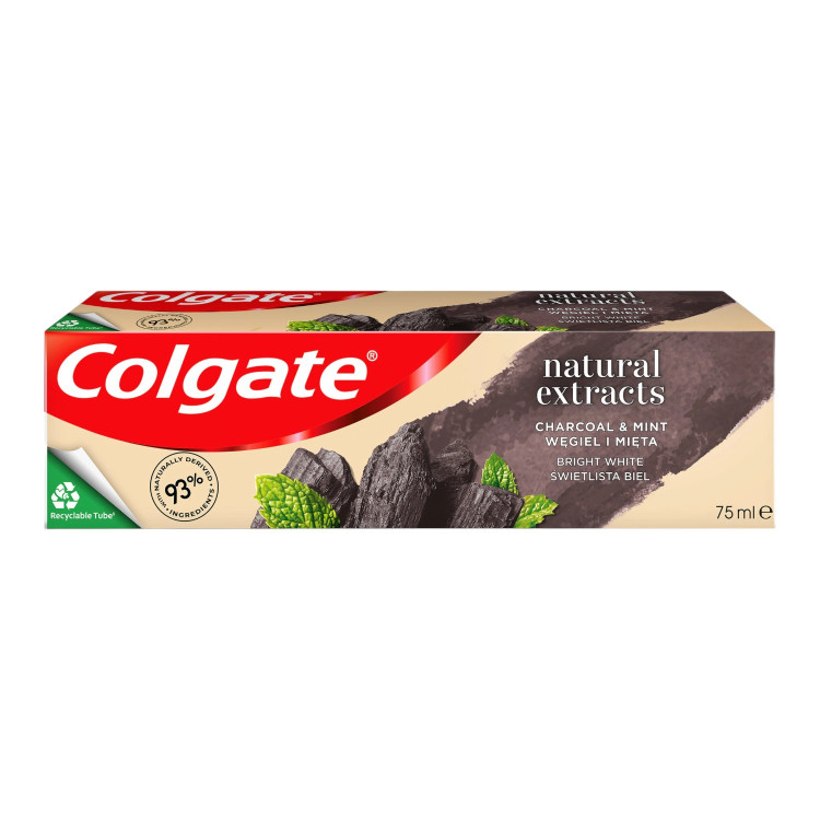 COLGATE Natural Extracts Charcoal & Mint, избелваща паста за зъби с активен въглен и мента, 75 мл COLGATE Natural Extracts Charcoal & Mint, избелваща паста за зъби с активен въглен и мента, 75 мл