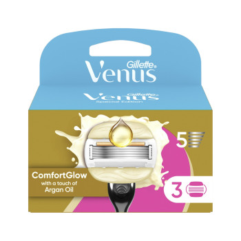 GILLETTE VENUS ComfortGlow с арганово масло, резервни ножчета, 3 бр.