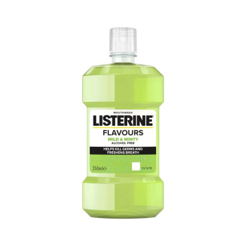 LISTERINE flavours mild & minty вода за уста без алкохол, 250 мл LISTERINE flavours mild & minty вода за уста без алкохол, 250 мл