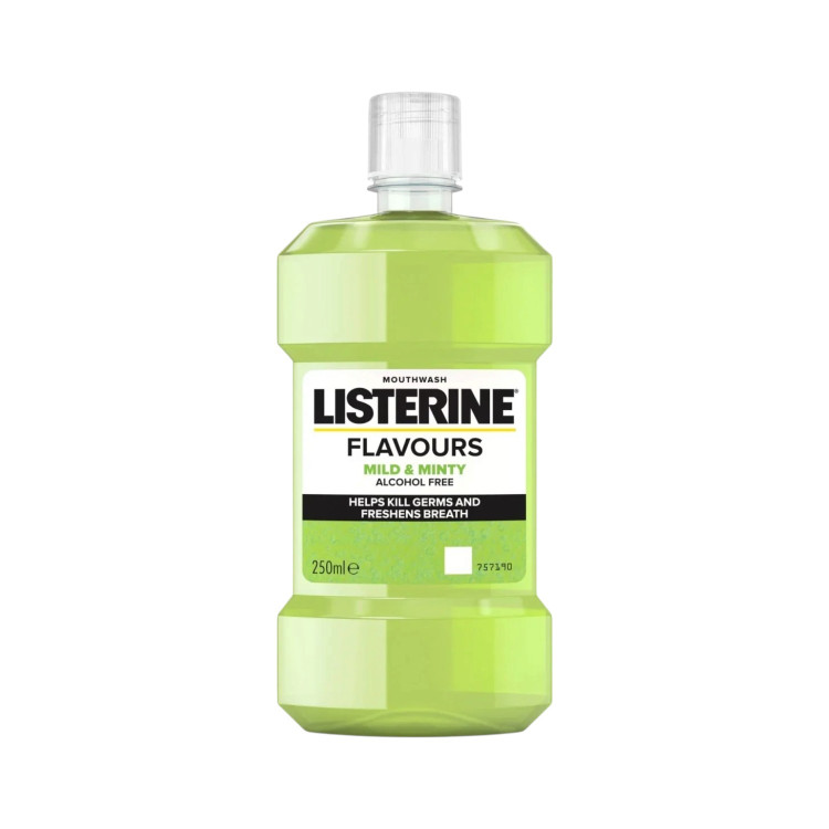 LISTERINE flavours mild & minty вода за уста без алкохол, 250 мл LISTERINE flavours mild & minty вода за уста без алкохол, 250 мл