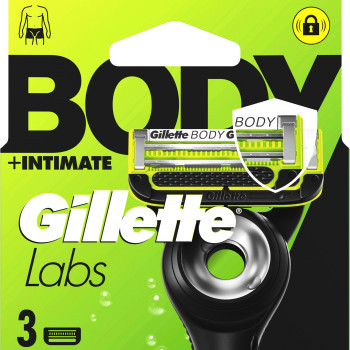 GILLETTE labs body + intimate резервни ножчета, 3 броя GILLETTE labs body + intimate резервни ножчета, 3 броя