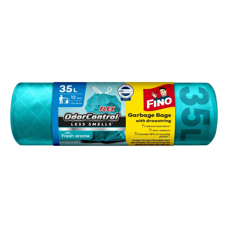 FINO flex odorcontrol торби за смет с връзки, 35 л, 12 броя FINO flex odorcontrol торби за смет с връзки, 35 л, 12 броя