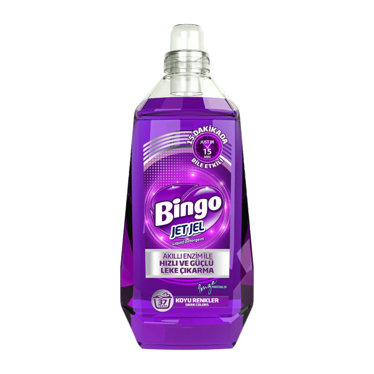 BINGO jet jel течен перилен препарат за тъмни тъкани, 1480 мл, 37 пранета BINGO jet jel течен перилен препарат за тъмни тъкани, 1480 мл, 37 пранета